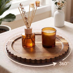 Maxdot 10 Inch Acacia Wood Lazy Susan Turntable Organizer, Round - Image 3