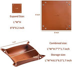 Leather Jewelry Valet Tray for Women and Man (4PCs Brown-B) - Image 2