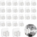 3-H 24-Pack Self Adhesive Broom Holder Wall Mount - Heavy Duty No Drill Broom Organizer for Garage Closet Kitchen, Plastic Storage Rack for Brooms Mops Tools, Peel and Stick Adhesive, White by 3-H