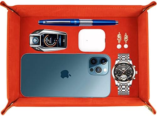Valet Organizer - Catchall Tray for Jewelry, Wallets, Watches, Keys, Coins, Phones, Glasses - Perfect for Nightstand, Desk, Entryway by Socospace