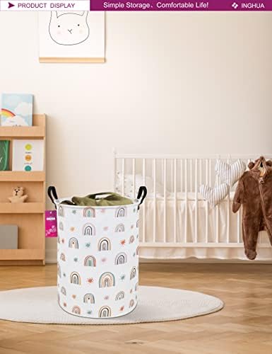 Rainbow Fabric Storage Bin Nursery Organizer Basket - Image 4