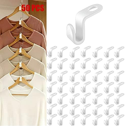 Clothes Hanger Connector Hooks 50PCS Plastic Hooks Cascading Hangers Space Saving Organizer for Heavy Duty Clothes Closet by uccm