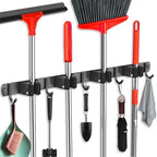 2 Pack Mop and Broom Holder Wall Mount, Upgraded Broom Hanger Wall Mount, Stainless Steel Broom Organizer for Closet Garage Laundry Room Kitchen Wall Decor Black 4R5H - Image 6
