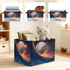 Baseball Storage Basket Toy Storage Bins Collapsible Cube Organizer - Image 7