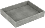 HofferRuffer Decorative Desktop Organizer Tray, Bathroom Vanity Tray, Storage Jewelry Perfume Dresser Tray, Catchall Tray for Change Coin Key, 10.2 x 8.4 x 1.8 inches (Dark Grey Faux Leather Shagreen) - Image 6