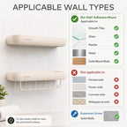 Shower Caddy Adhesive, No Drilling Aluminum Bath Organizer Shelf - Image 4