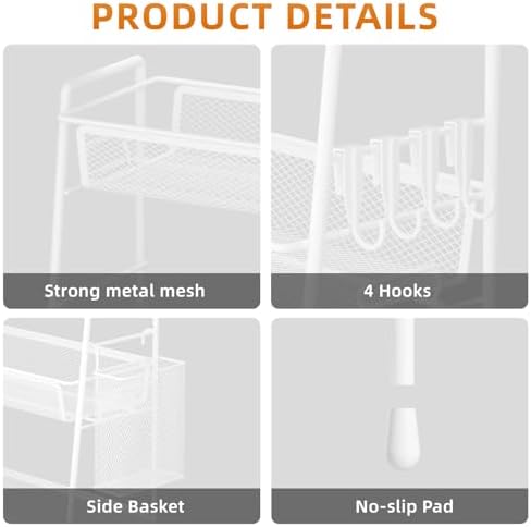 VITVITI 3 Tier Bathroom Organizer Countertop, Counter Storage Shelf, White - Image 5