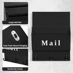 Mail and Key Holder, Wall Key Holder with 2 Mail Organizer Slot and 3 Hooks - Image 3