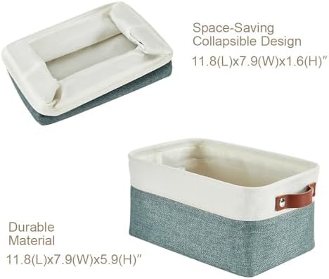DECOMOMO Small Storage Basket, Closet Storage Bins, Baskets for Organizing Shelves (Teal & White, Small - 6 Pack) - Image 5