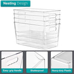 Sorbus Clear Storage Bins with Lids for Kitchen (Extra Large, 8 Pack) - Image 6