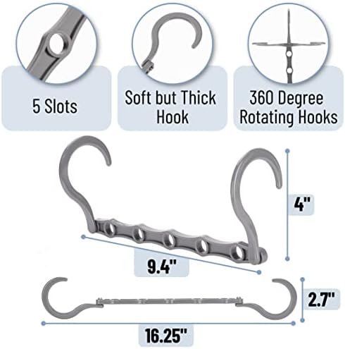 Mr. Pen- Space Saving Hangers, 8 pcs, 360° Rotating Hooks | Magic Cascading Hanger Organizer with 5 Enclosed Slots, Closet Organizers and Storage for Clothes - Image 3