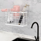 Hair Tool Organizer, Curling iron stands, Bathroom Organizer Basket Hair Supplies Organizer Storage Hair Dryer Holder- Wall Mount No Drilling - Image 2
