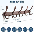 TICONN Wall Mounted Coat Rack, Five Heavy Duty Tri Hooks All Metal Construction for Jacket Coat Hat in Mudroom Entryway (Antique Bronze, 2-Pack) - Image 2