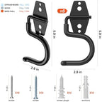 HUPBIPY 6 Pack Metal Garage Hooks, Heavy Duty S Hooks Tool Hangers for Garage Wall, Shed, Garden Storage Organizer - Image 2