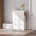 HOMIDEC Shoe Rack Organizer 32 Pair Modular Shoe Storage Cabinet for Closet | PP Plastic, Sturdy Steel Frame, Waterproof, Dustproof, Easy Clean, Shoe Shelves for Closet Garage Hallway Bedroom Entryway - Image 2