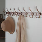 Dseap Coat Rack Wall Mount - 29.5” Long 8-Tri-Hooks Heavy Duty Coat Hanger Rail Wall Hooks for Hanging Coats Hats Clothing Clothes Purse Mudroom Entryway, Red Antique Copper - Image 4