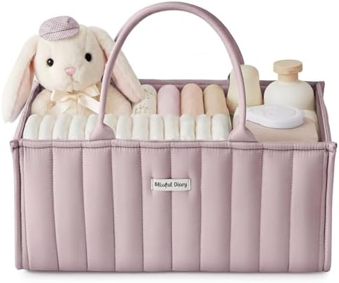 Blissful Diary Baby Diaper Caddy Organizer, Nursery Storage, Mauve Pink by BlissfulDiary