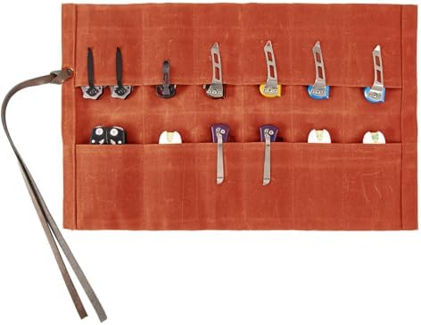 Knife Display Bag with 12 Slots Pocket Knives,Folding Knife Holder Organizer,Tactical Outdoor for EDC Mini Knife Bags,Knives Roll Collection Protector Bag by Unknown