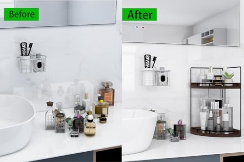 Dorhors Corner Bathroom Counter Organizer,Vanity Countertop Storage Shelf - Image 4