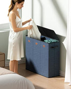 185L Laundry Hamper 3 Section with Lid & Removable Bags - Image 2