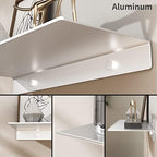 Danpoo 20 inch Floating Shelf for Wall Organizer & Storage, Display Shelf, Metal Wall Shelf for Bathroom, Living Room, Kitchen, Bedroom(Silver) - Image 6