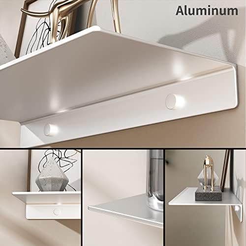 Danpoo 20 inch Metal Floating Shelves for Wall Organizer & Storage, Display Shelves for Bathroom, Living Room, Kitchen, Bedroom(Silver, 2-Pack) - Image 6