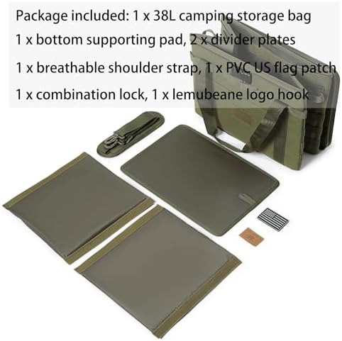 Tactical Camping Storage Bag - 38L Utility Tote Bag Organizer with Combination Lock and Shoulder Strap - Image 3