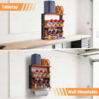 Spray Bottle Holder Wall-Mounted, Aerosol Spray Can Holder, Heavy Duty Paint Bottle Organizer with 8 Can Holes 80 LBS, Utility Storage Rack With Paper Towel Holder for Garage, Shop or Tool Trailer - Image 6