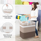 StorageRight Laundry Basket Hamper, 125L Collapsible Clothes Storage, Khaki - Image 4