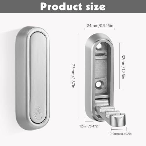 Folding Wall Hooks, 2 Pack, Silver, Zinc Alloy, Heavy Duty Coat Hooks - Image 3