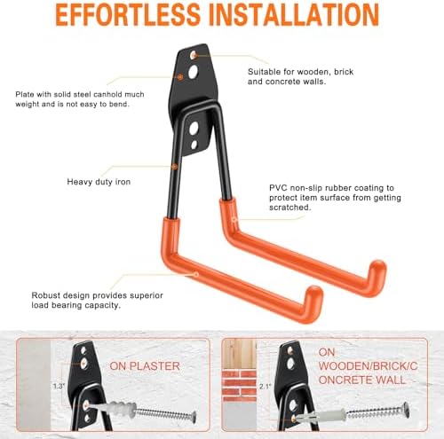 HUPBIPY Garage Hooks Heavy Duty 10 Pack, Wall Mount Ladder Hooks - Image 3