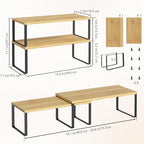 NEX Bamboo Cabinet Organizer Shelf, Kitchen Counter Shelves Set of 2 - Image 3