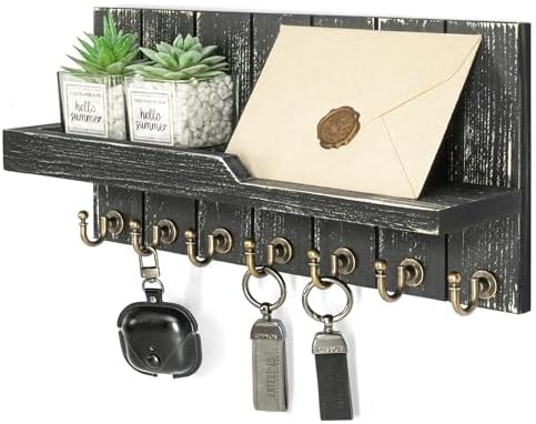 Rebee Vision Rustic Key Holder Wall Mount for Home Decor, Old Black by REBEEVISION