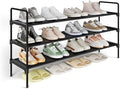 Kitsure Long Shoe Rack for Closet, 36.1" Wide - 3 Tiers, Black | Shoe Organizer for Front Door Entrance, Stackable Shoe Shelf, Closet Organizers and Storage by Kitsure