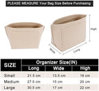 LOUKAYCCI Felt Purse Organizer Insert for Longchamp Le Pliage L Handbag Insert (Large, Beige) - Image 2