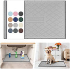 URMONA Under Sink Mat for Kitchen Waterproof, 34" x 22" Silicone Under Sink Mat for Shelf Liner Organizer, Cabinet Sink Protector Under Sink Liner for Bottom Kitchen, Bathroom(Light Grey) by URMONA