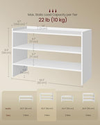 VASAGLE 3-Tier Shoe Rack for Closet, Stackable Shoe Organizer Shelf - Image 6