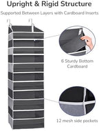 ULG Over The Door Organizer with 6 Large Pockets 12 Side Pockets, 50lbs Weight Capacity Door Hanging Organizer for Bedroom, Bathroom, Pantry, Nursery Storage, Dark Gray - Image 6