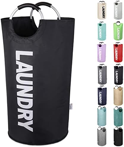 Large Laundry Basket, Laundry Hamper Bag with Handles, 115L Black by SweetMemoLiving
