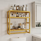 Galood Over The Toilet Storage Bathroom Shelves Wall Mounted 3 Tier Yellow - Image 4