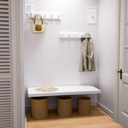 SKOLOO Coat Rack Wall Mount 17 inch, 5 Hooks, Bamboo, Shaker Style, White - Image 4