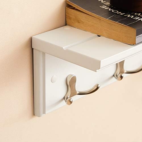SONGMICS Wall-Mounted Coat Rack with Shelf, 4 Dual Metal Hooks - Image 2