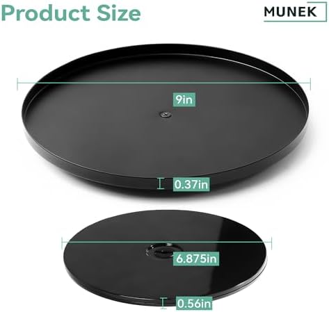 MUNEK 9" Lazy Susan Organizer,Metal Rotating Spice Rack Organization,Lazy Susan for Table Top,Pantry, Bathroom, Vanity, Black - Image 3