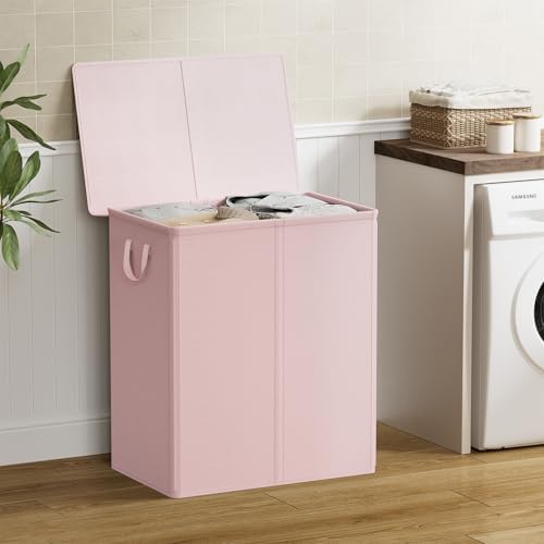 Chrislley Double Laundry Hamper with Lid, 140L Laundry Basket 2 Section - Image 7