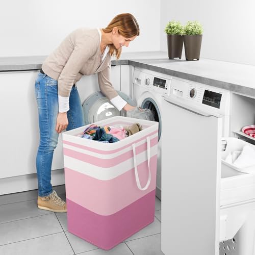 StorageRight Laundry Basket Hamper, 100L Collapsible Clothes Storage, Pink - Image 6