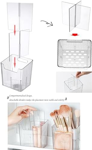 Lae Nuvole 2Pcs Storage Organizer Bins, Wall Shower Toothbrush Caddy, Clear - Image 4