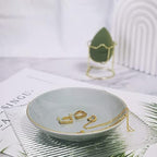 HANKOR 4.75" Ceramic Jewelry Tray, Small Ring Dish Holder Trinket Tray, Catch All Trays for Ring Earring Necklace Key, Christmas Gifts for Women Girls, Gray - Image 2
