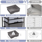 SYKIARIOL Utility Cart with Drawers,5 Drawers Storage Cart,Dark Grey - Image 5