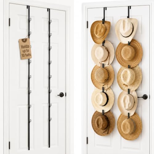 Qunclay 2 Pack Straw Cap Rack Sun Hat Hangers Over-the-door Holder by Qunclay