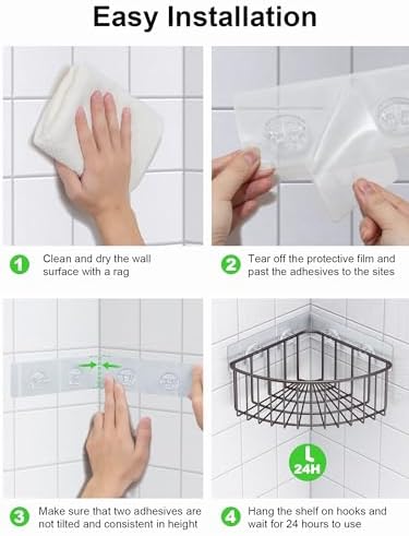 SMARTAKE 2-Pack Corner Shower Caddy Deep Basket, SUS304 Stainless Steel - Image 7